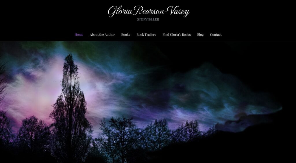Gloria Pearson-Vasey author website from the Mediatopia portfolio
